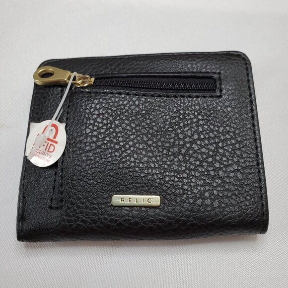 Relic Mens Bifold Wallet Card Holder Black & Brown Leather RFID-Blocking - Picture 6 of 8